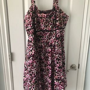 Pink, Red, Black. Mid Length Dress